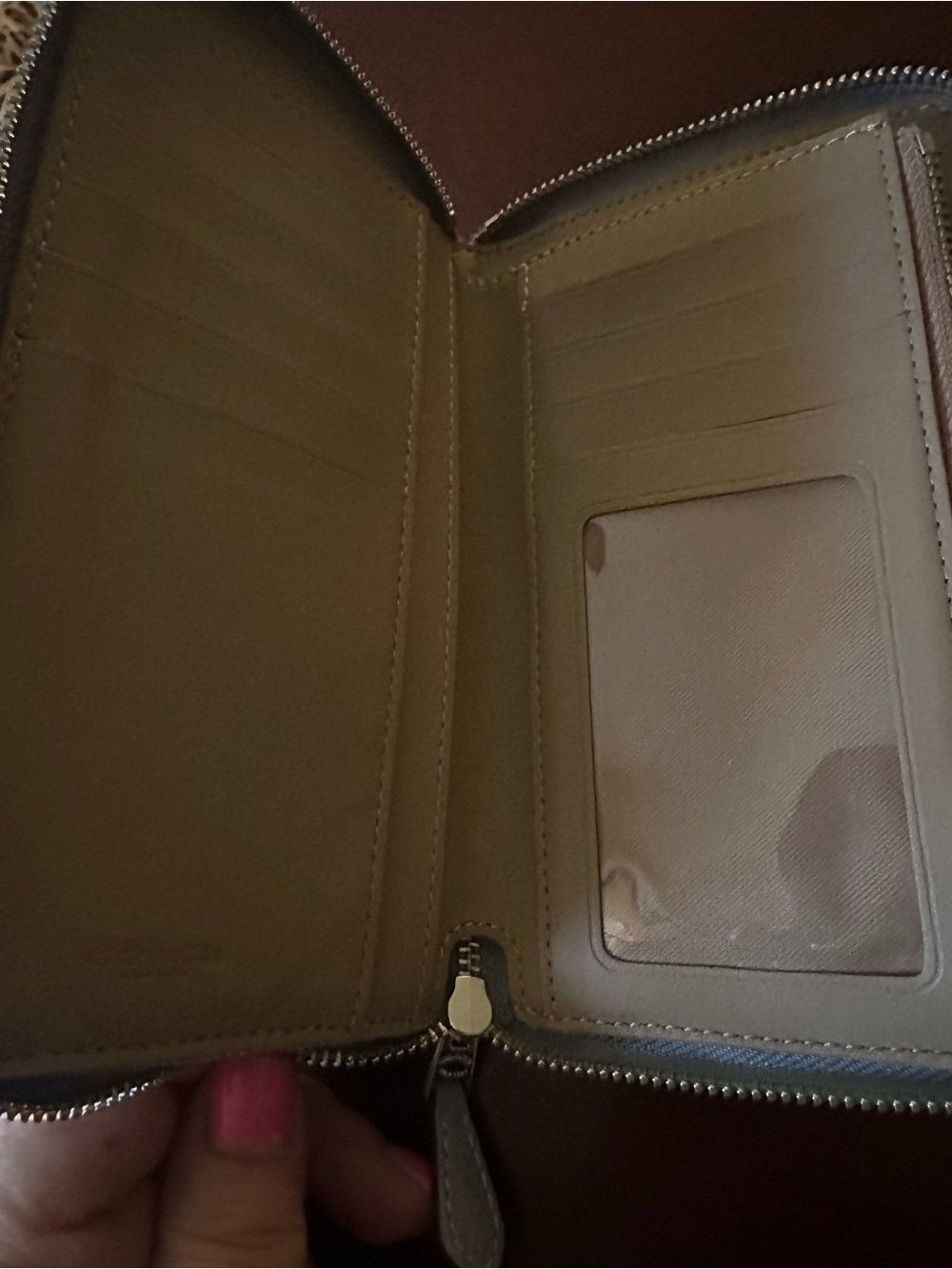 Coach Zip Around Pebbled Leather Wallet in Pale Blue - Picture 2 of 2